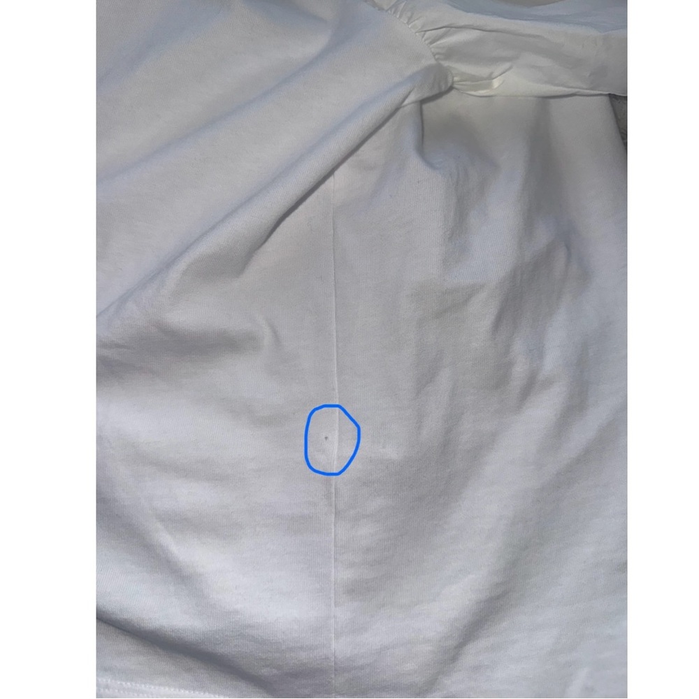 FRAME💕Ruched Tie Sleeve Tee in Blanc Size L - Picture 13 of 15